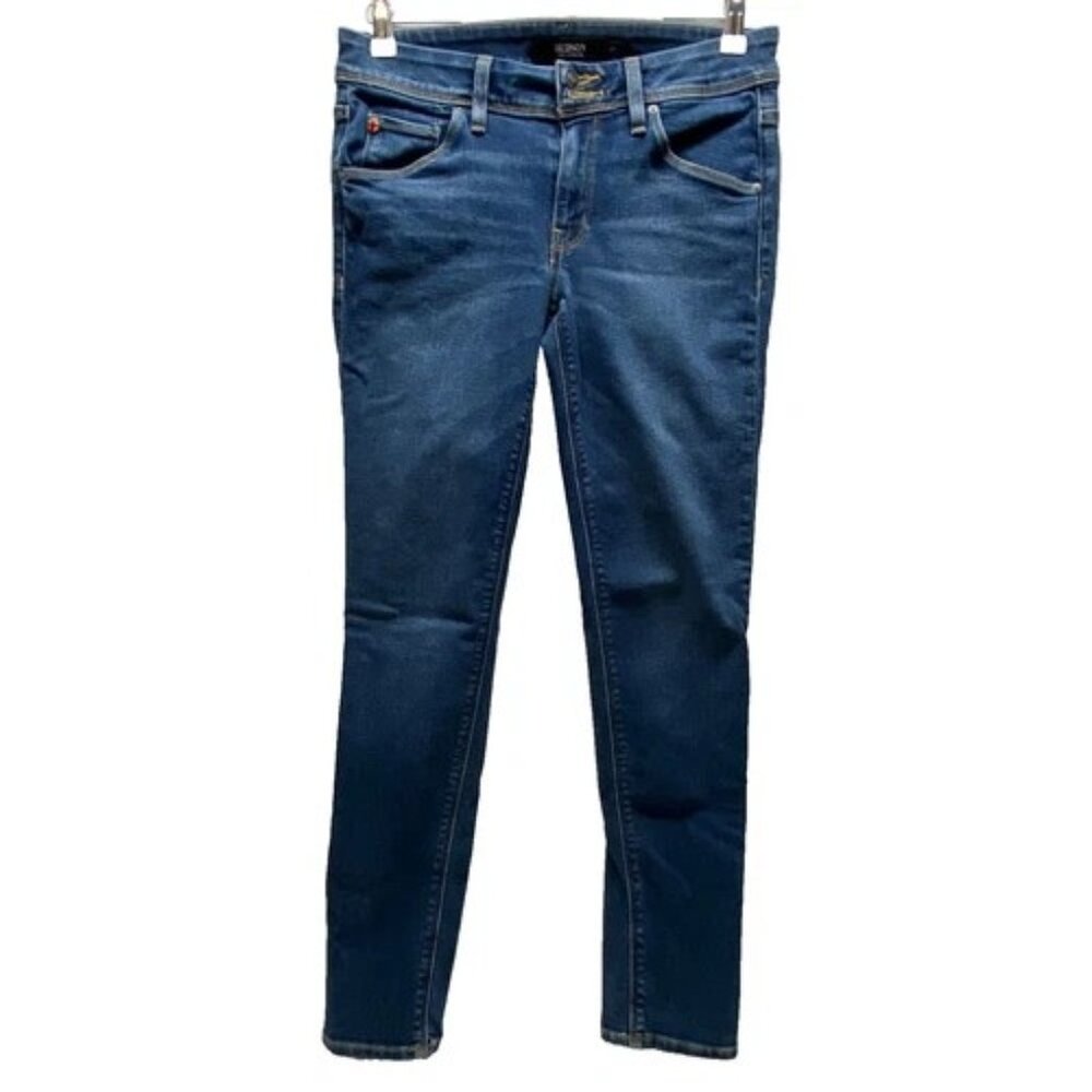 Hudson Jeans‎ Women's 27 Collin Mid-Rise Skinny Blue Denim Flap Pockets Stretch